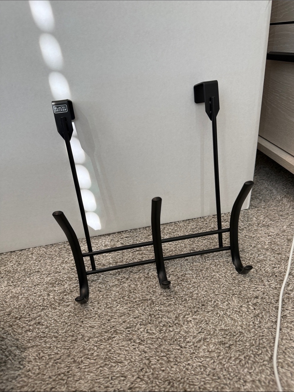 Black & Decker Matte Black 3-Hook Over-the-Door Organizer